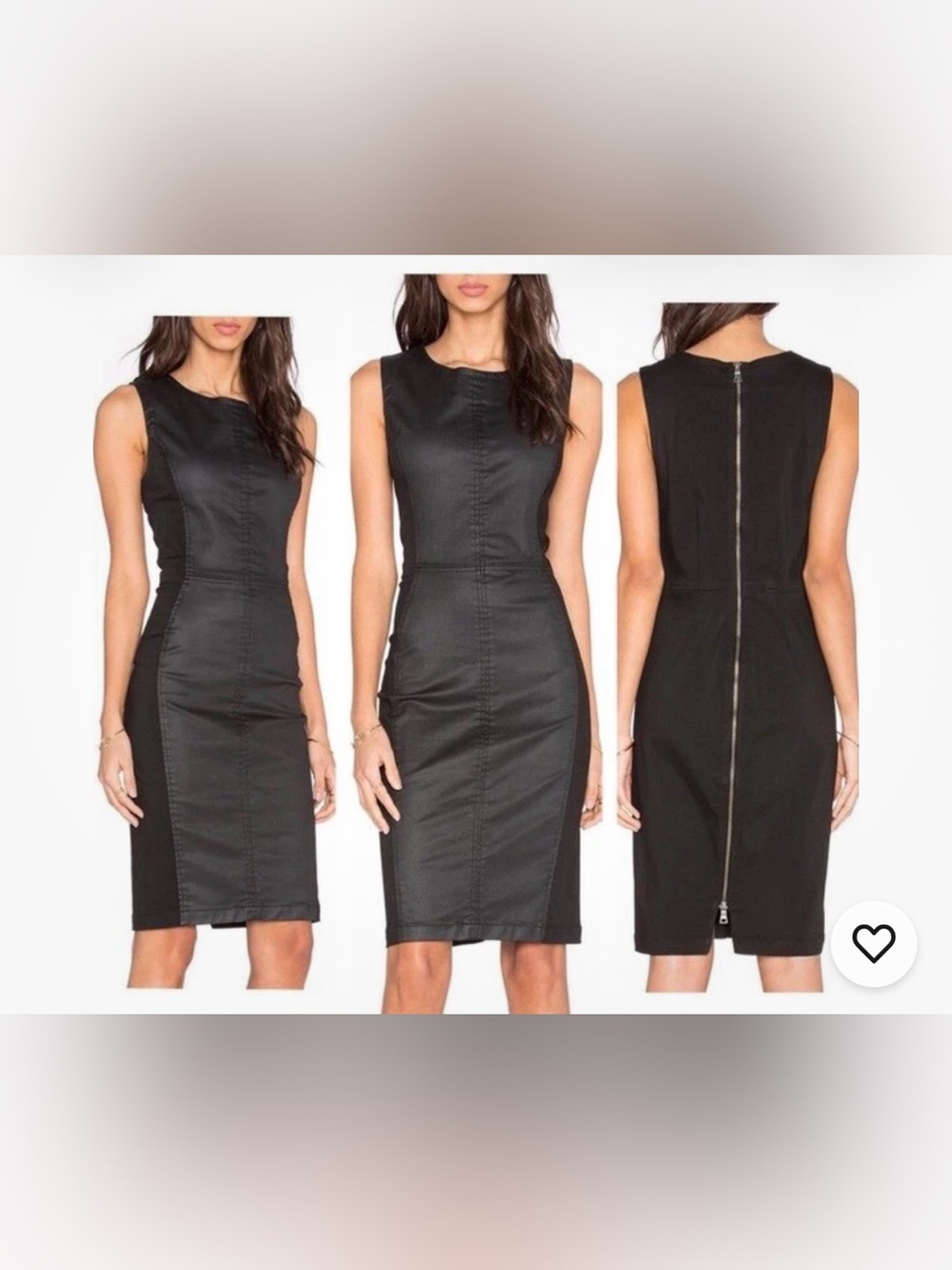 Level 99 Black Sleeveless Midi Sheath Dress